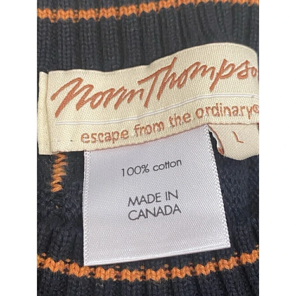 Norm Thompson Sweater Men L 3D Chunky Knit Textured Cosby